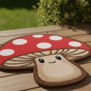 Smiley Mushroom Kids Tufted Rug