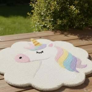 Pastel Rainbow Cloud Kids Tufted Rug